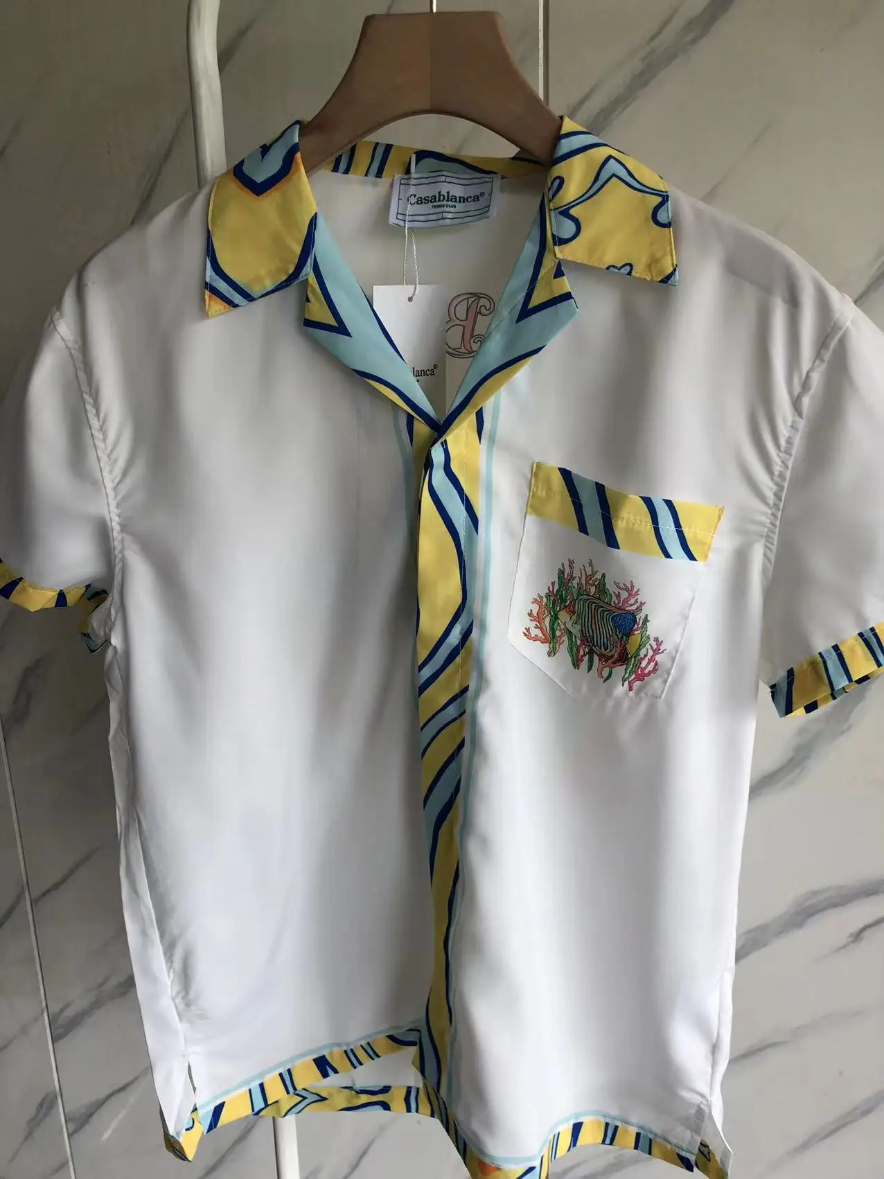 

23SS High Street Fish Casablanca Shirts Men Women Best Quality Casual Fashion Top Tee Shirt Techwear