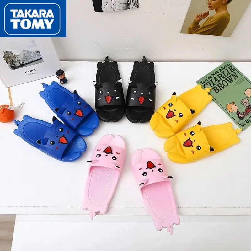 

TAKARA TOMY Spring and Summer Pikachu New Children's Cute Non-slip Wear-resistant Lightweight Adult Parent-child Slippers