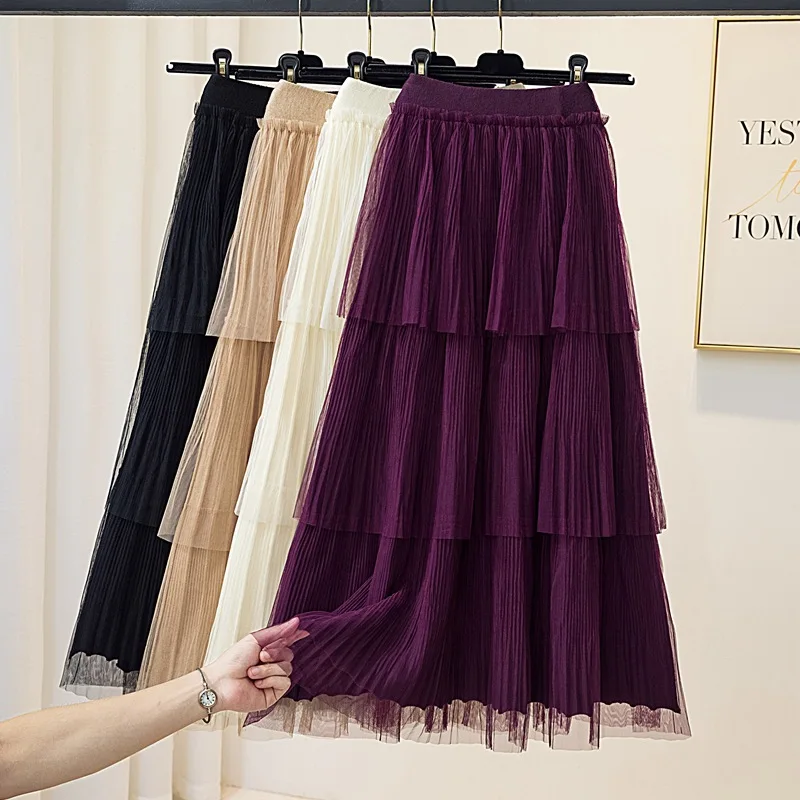 

Женская трикотажная юбка-трапеция, с эластичным поясом