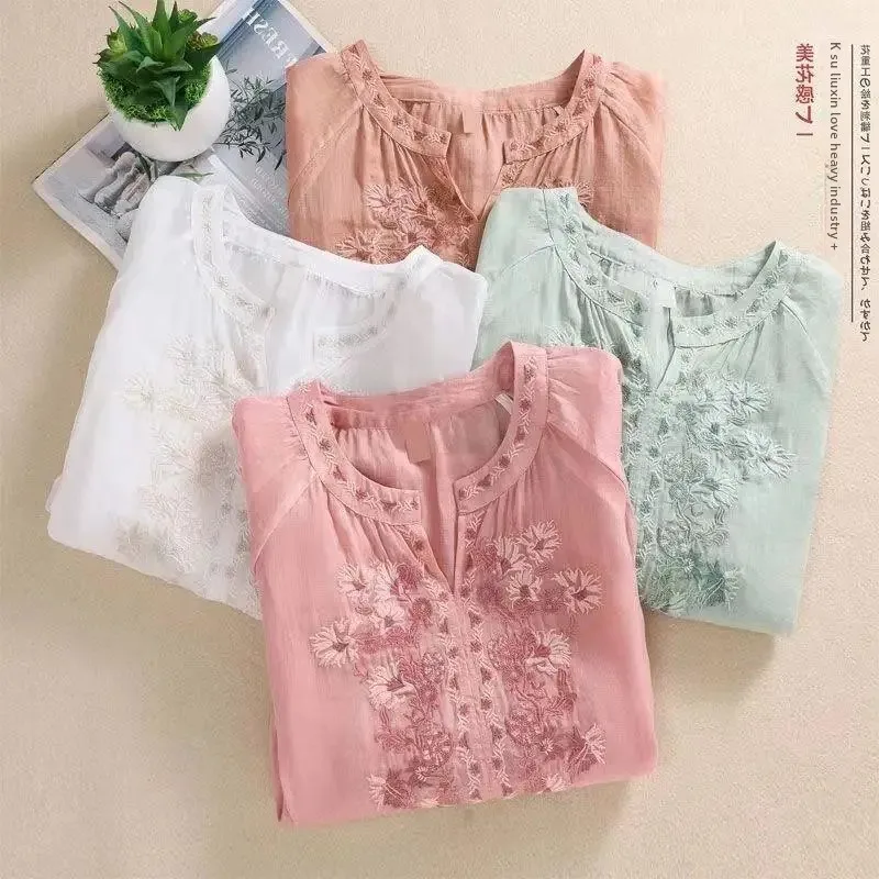 Новая летняя женская рубашка больших размеров однотонная футболка с