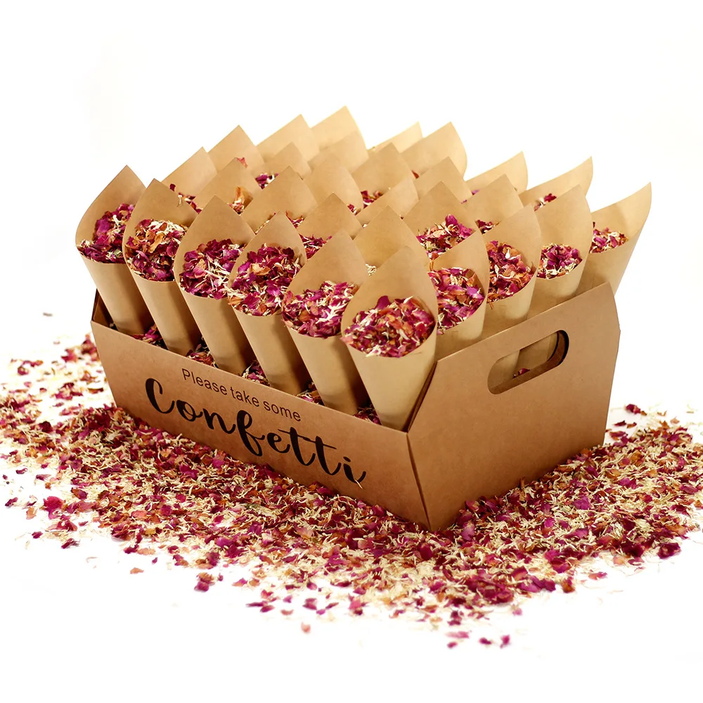 

50/100Pcs Party Confetti Rose Natural Flower Petals Biodegradable Confetti Real Rose Petals for Wedding and Party Decoration