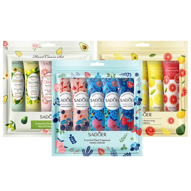 

10pcs Fruit Plant Extract Fragrance Hand Cream Sets Moisturizing Anti-wrinkle Repair Anti Dry Hand Lotion Sets Hands Skin Care