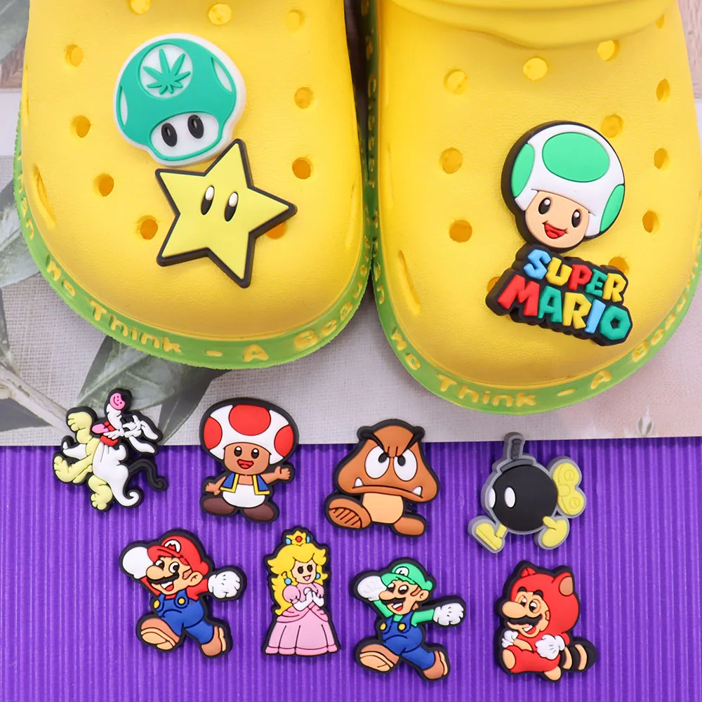 

50Pcs PVC Shoe Charms Cartoon Princess Mushroom Monster Shoe Decorations Buckle Clog Fit Wristbands Kids Sandals Croc Jibz