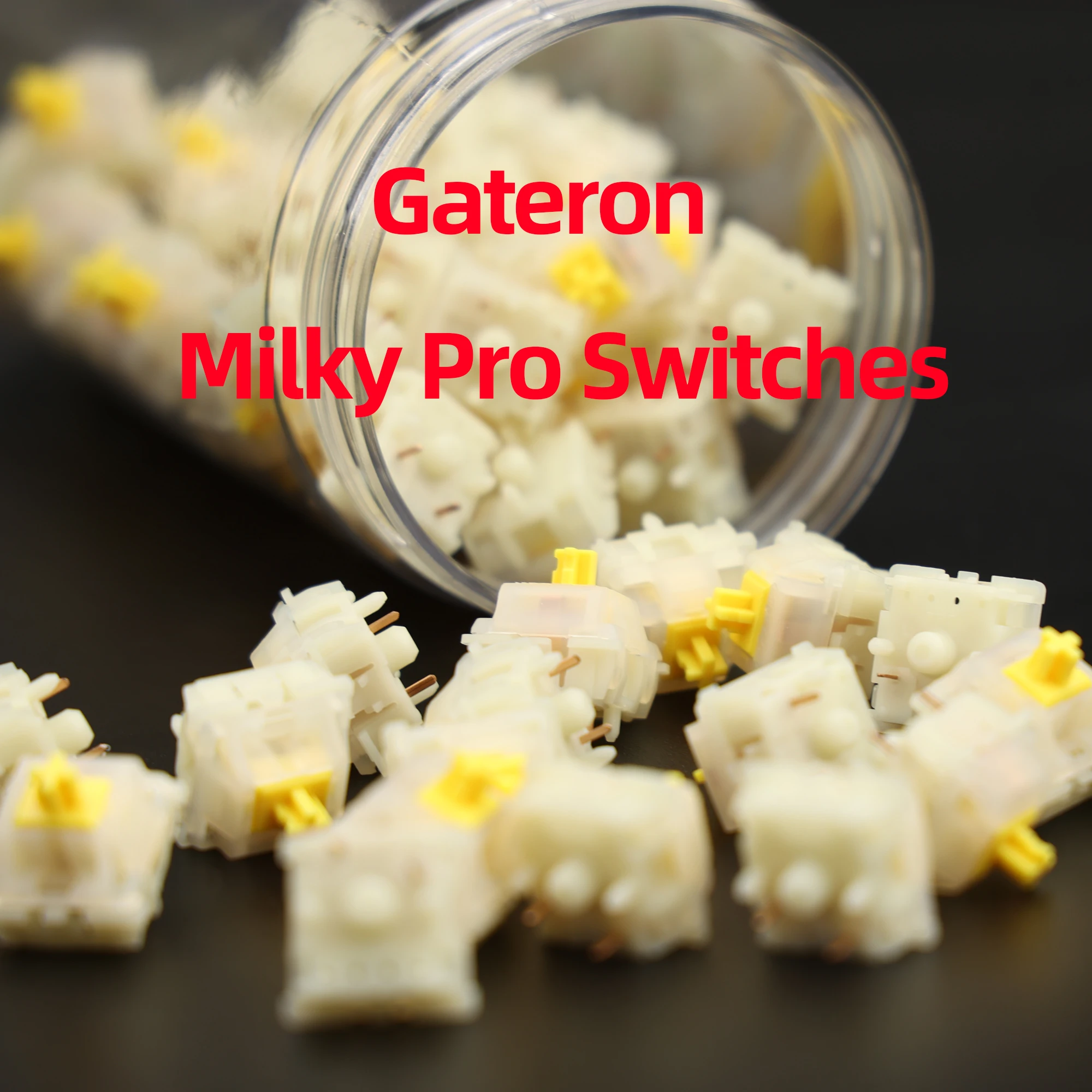 Фото Переключатели Gateron Milky Pro Молочно-желтый Pro Линейный предварительно смазанный переключатель SMD RGB MX Выходной переключатель для механической клавиатуры 5-контактный POM №1