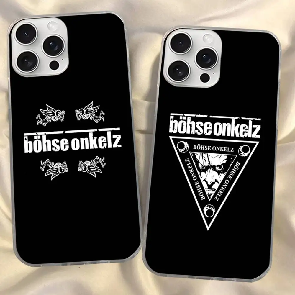 Фото Горячая новинка: Чехол для телефона Hot Rock Band B-Bohse Onkelzs для iPhone 17 Pro Max 16 15 14 13 12 11, серебристый, с эффектом водной ряби, защитный №3