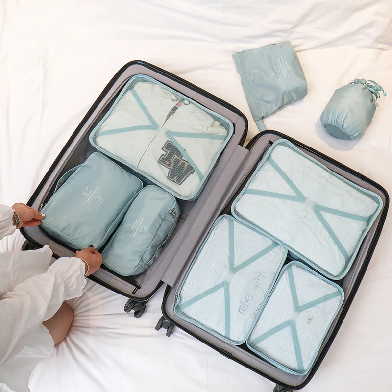

Large Portable Storage Bags Zipper Set Organizer Clear Clothes Travel Storage Bag Clip Underwear Neceser Home Products 50