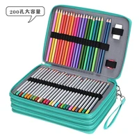 200 hole pen bag color lead storage box leather painting sketch pen curtain large capacity art students special sketch kit