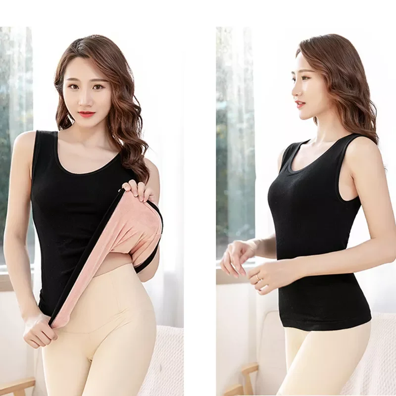 

Модные теплые женские хлопковые топы jumстестебля без рукавов, женские толстые бархатные жилеты, зимние термосы, топы, бюстье, корсет F