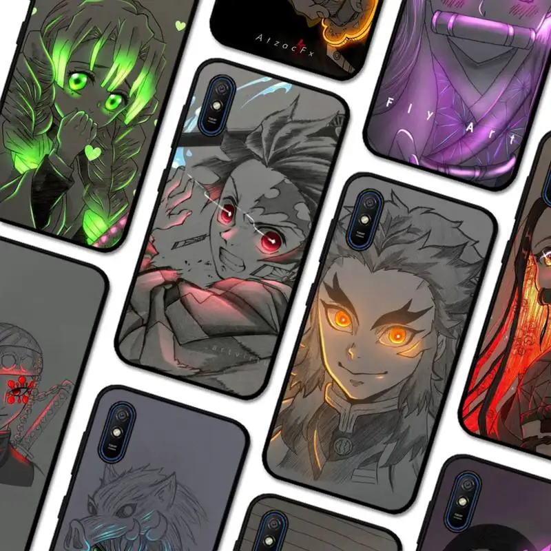 

Anime Demon Slayer Phone Case for Redmi 5 6 7 8 9 A 5plus K20 4X S2 GO 6 K30 pro