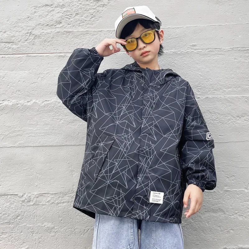 

2022 Spring Boys Coat Casual Hooded Jacket For Kids 3-14 Years Children Windbreaker Jacket Streetwear Teens Outwear Birthday Gif