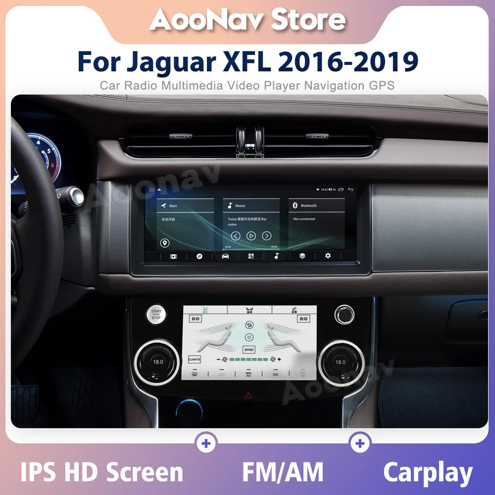 

Автомобильная магнитола на Android, 128 ГБ, для Jaguar XFL 2016-2019, двойная система, автомобильный мультимедийный видеоплеер, GPS-навигация, головное устройство Carplay