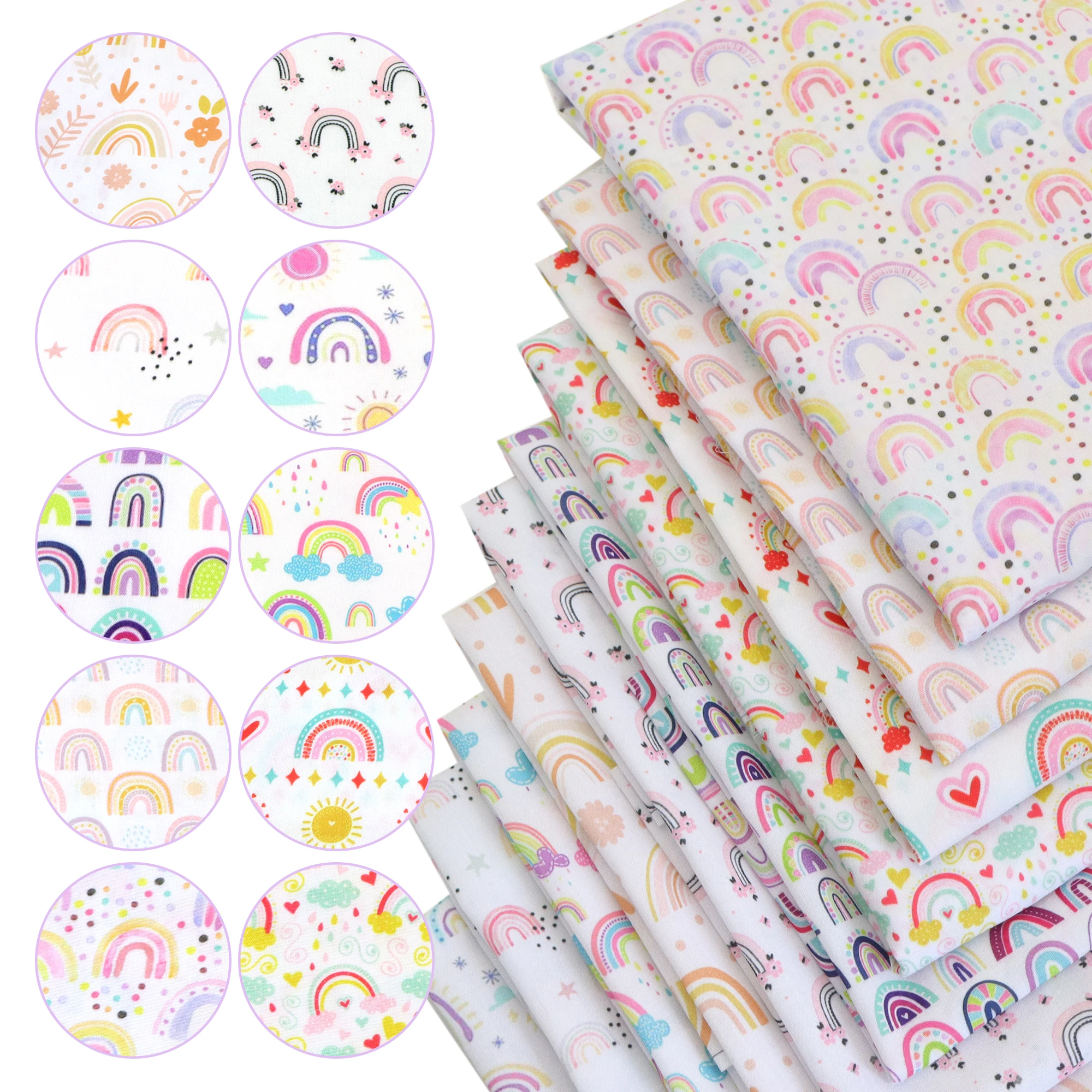 

50*45cm 10Pcs/Set Butterfly Guinea Pig Polyester Cotton/Pure Cotton Fabric Set DIY Patchwork Cloth Sewing Garment Quiting Tissue