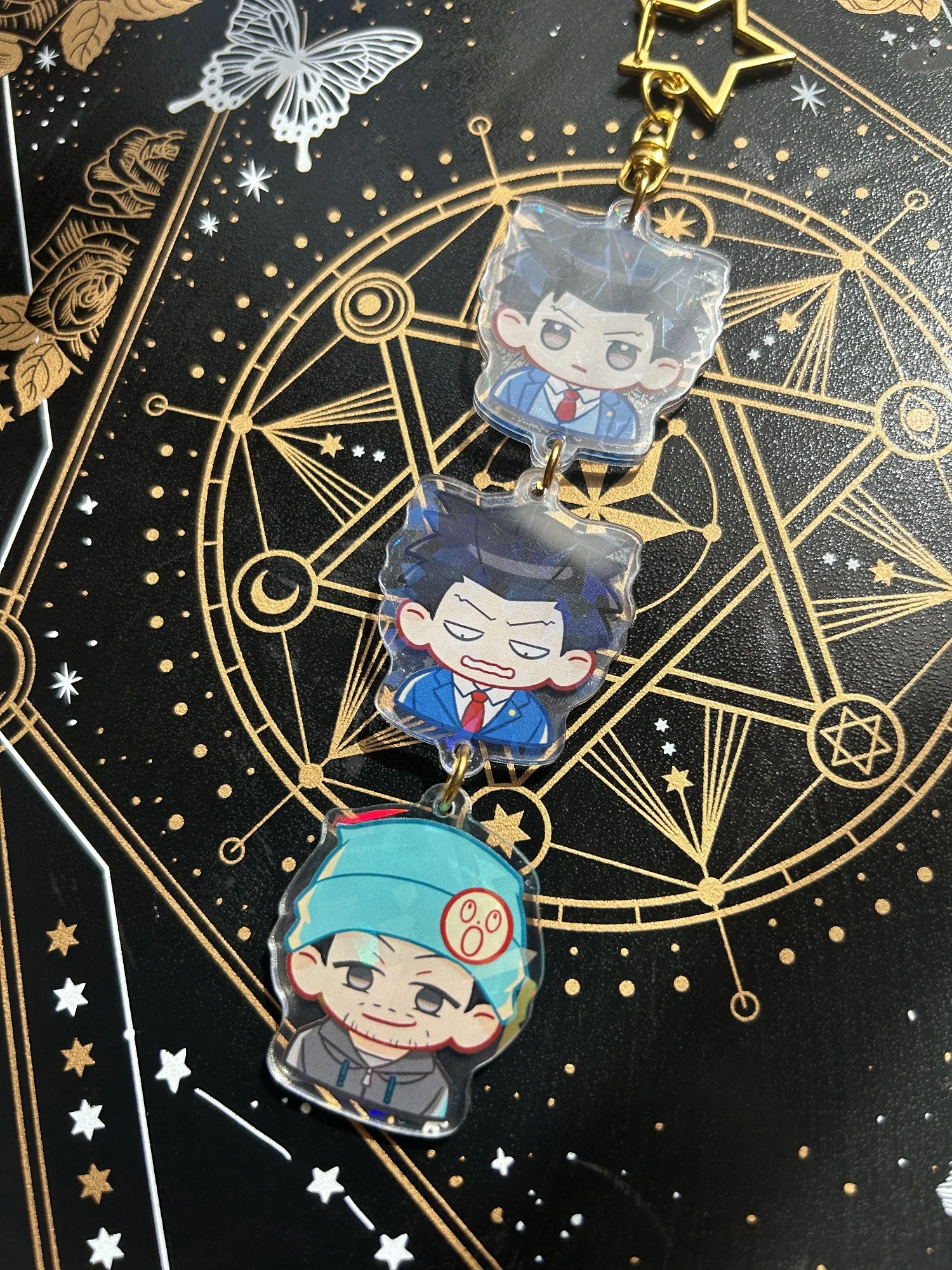 Аниме Ace Attorney Phoenix Wright Miles Edgeworth косплей акриловый лазерный брелок мультяшный для