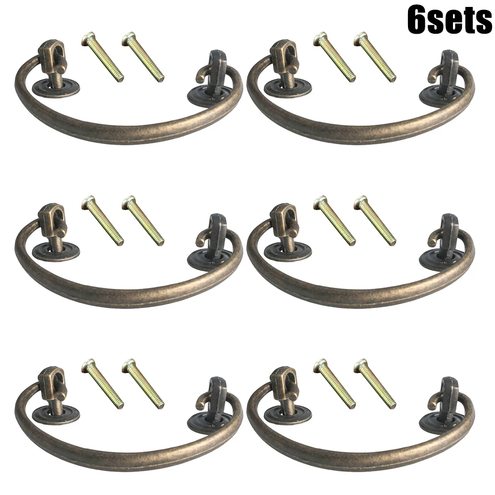 

Knob Pull Haldle Home Office Shop Vintage With 12 Screws Zinc Alloy 6 Sets