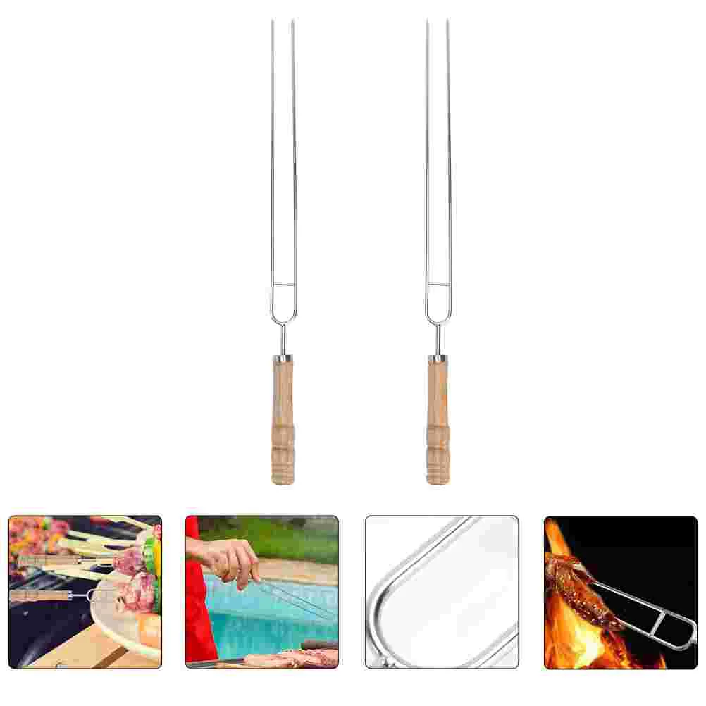 

2Pcs Campfire Roasting Sticks Metal Barbecue Skewers Fire Pit Roasting Forks Marshmallow Roasting Sticks Campfire Sticks