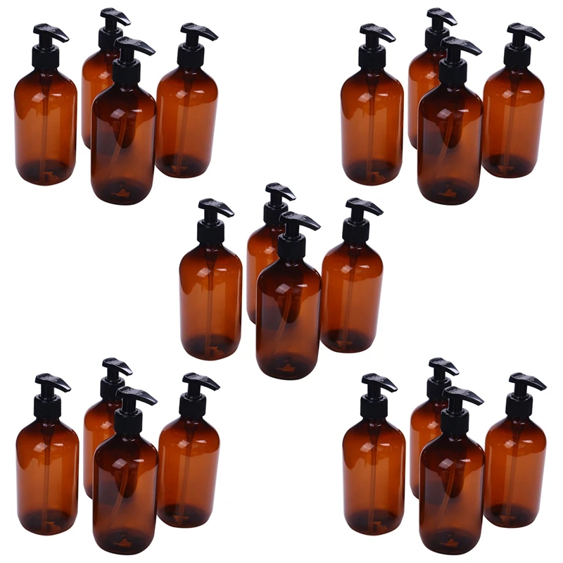 

20Pcs New 500Ml Pump Bottle Makeup Bathroom Liquid Shampoo Bottle Travel Dispenser Bottle Container for Soap Shower Gel