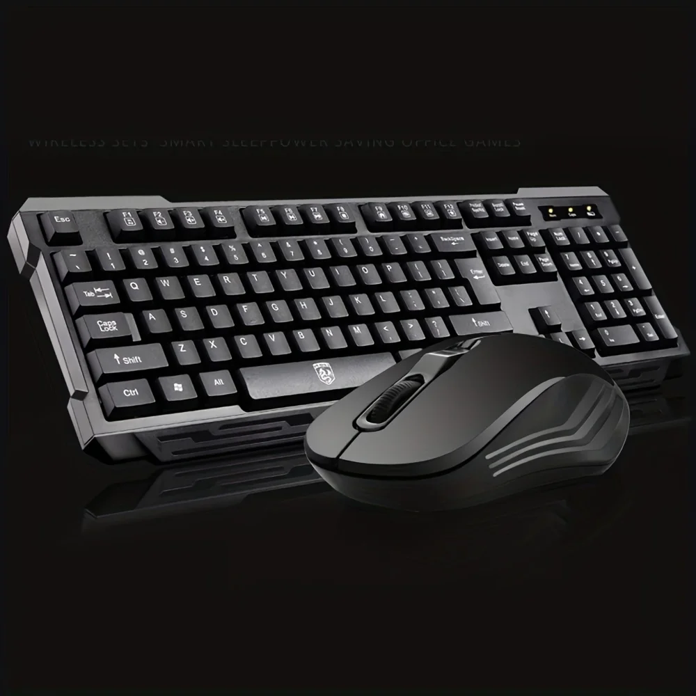 

Keyboard Mouse Combo Multimedia Ergonomic Usb Wireless Keyboard + 2.4GHz 1000/1600DPI 3 Buttons Usb Cordless Mouse