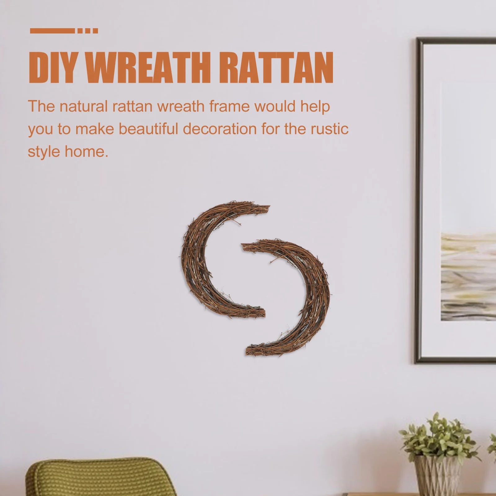 Гирлянда из ротанга венок сделай сам луна для рамки обручи рождественские кольца