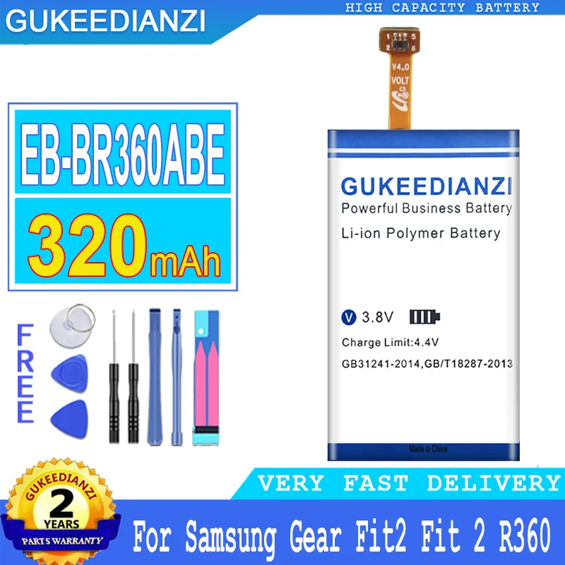 

Аккумулятор GUKEEDIANZI, 320 мАч, фотоаккумулятор для Samsung Gear Fit2, подходит для 2 R360 Fit2 Pro, фотоаккумулятор R365