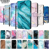 marble wallet case for oppo realme 7 8 pro 5g x3 superzoom a9 a5 2020 a3s phone cover leather flip stand margnetic card slot