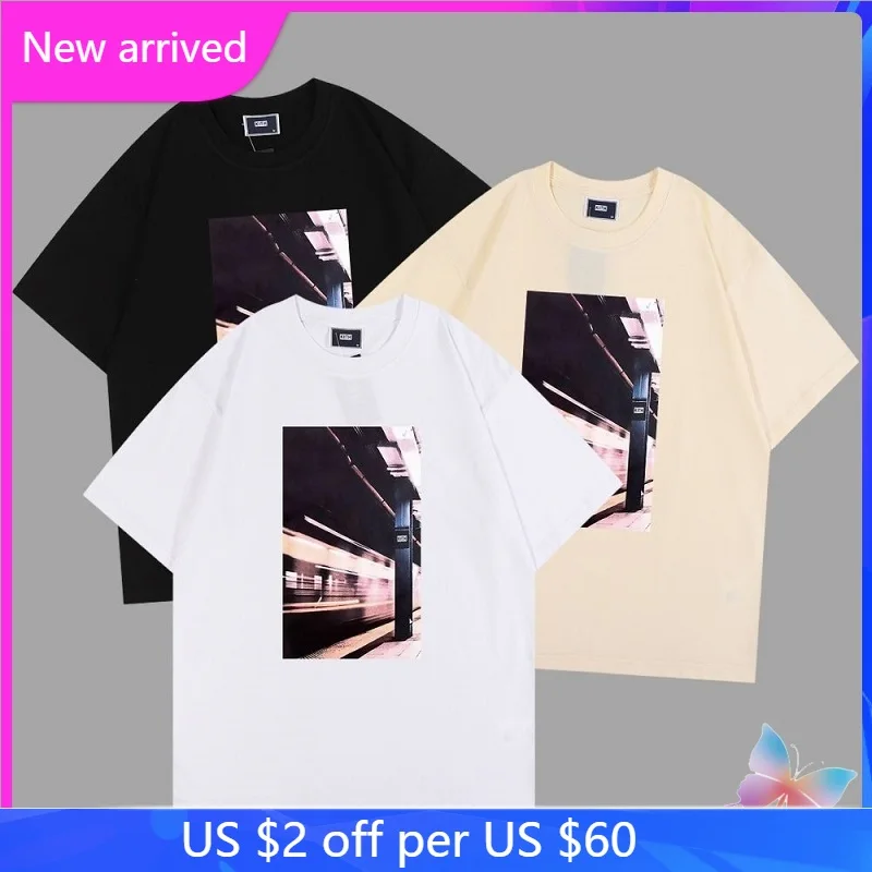 

Summer Plus Size Kith Tshirts High Quality Digital Printing Loose Short Sleeves Men Women Kith Tees