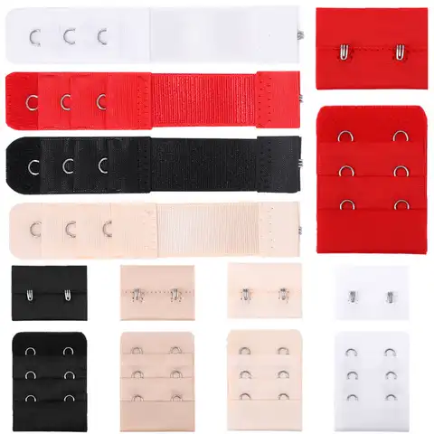 2/4/6 Pcs Three Rows One Buckle Women Bra Extension Buckles Adjustable Belts Elastic Extension Belt Hook Clip Expander Underwear