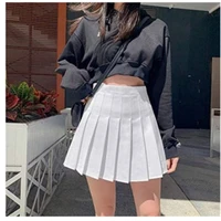 2022 women skirt high waist pleated cute girls tennis school mini uniform female loose casual short bottoms spring fall clothing