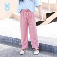 new kids clothes for teen girls pink pants 2 to 12 year fashion 2022summer green casual wide leg pants children loose cool trous