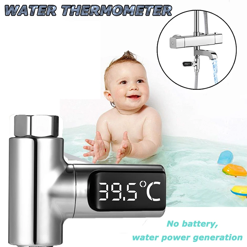 

Digital Shower Temperature Display 360 Degrees Rotating LED Electricity Water Temperature Monitor Bathroom Accessories