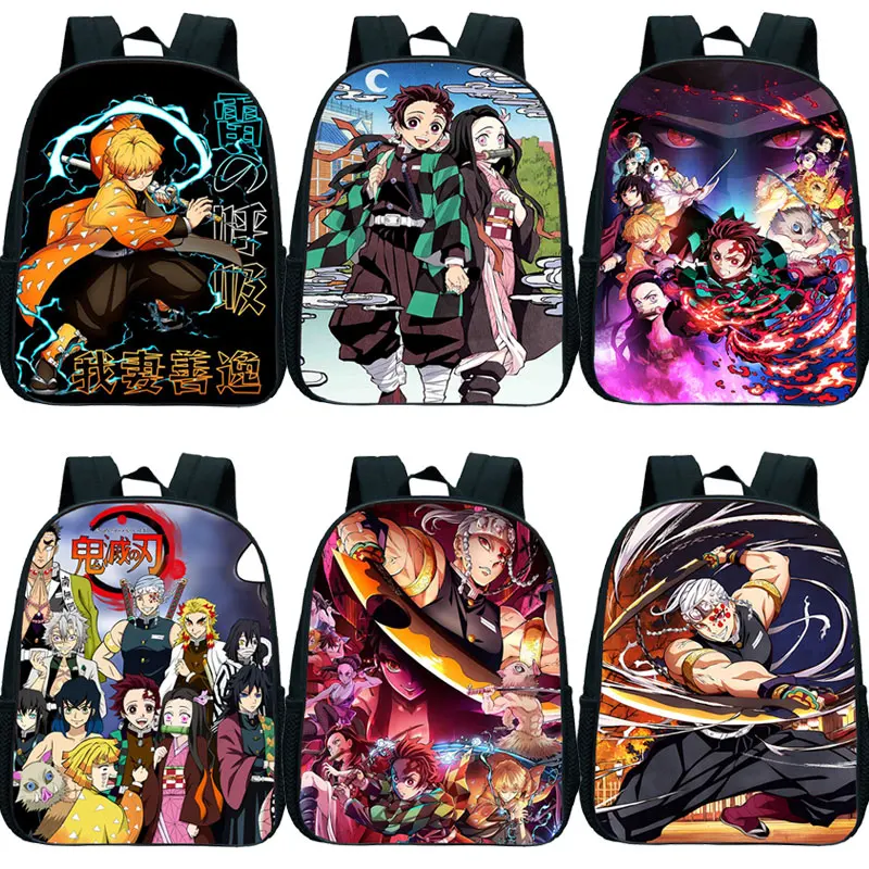 

Mochila Demon Slayer Nezuko Tanjirou Backpacks Kids Kindergarten Bags Kimetsu No Yaiba Anime Bag Schoolbags Children Zip Bookbag