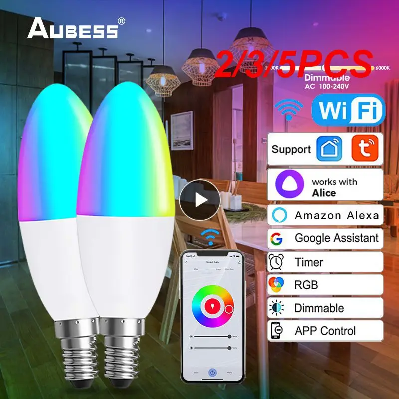 

2/3/5 шт., светодиодные лампы с голосовым управлением