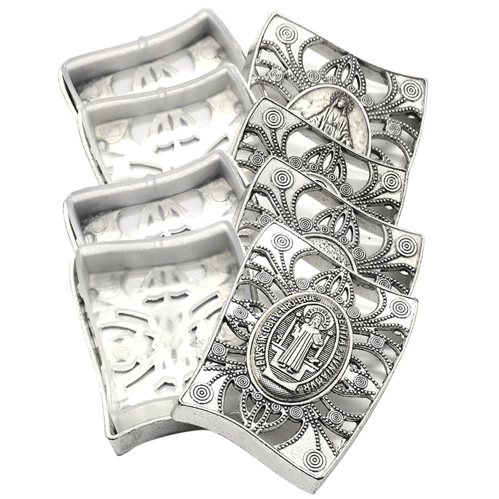 

4 Pcs Earring Storage Box Jewelry Case Organizer Wrapping Rosary Beads Rings Metal