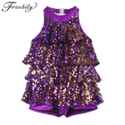 Детское балетное танцевальное платье с блестками и лямкой на шее