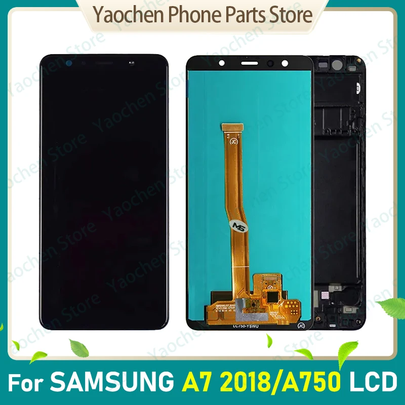 

100% Tested LCD For Samsung Galaxy A7 2018 A750 Display A750FN SM-A750F A750 Touch Screen Digitizer Replacement Parts With Frame