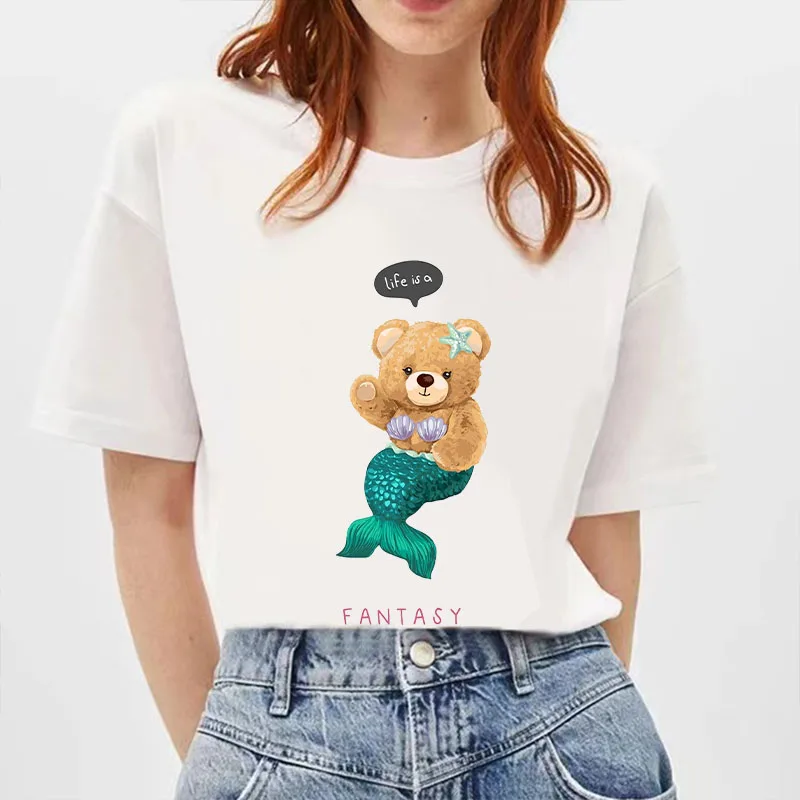 

Life is a Fantasy Print T Shirt Women Summer футболка женский хлопок Harajuku Kawaii Oversized T-shirt Graphic Cute Cartoon Tops