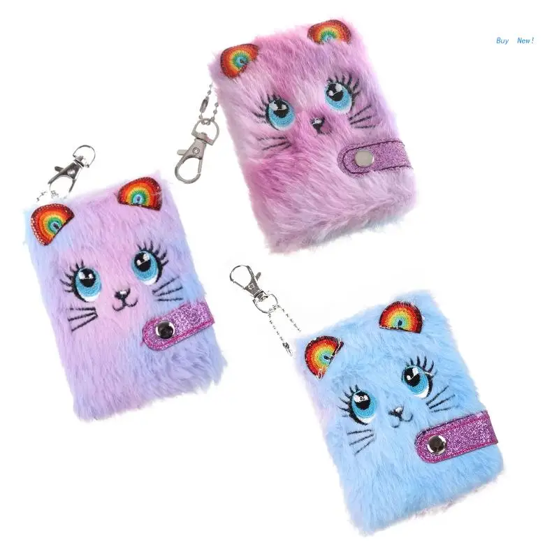 

Cartoon Plush Pocket Keychain Notebook Blank Mini Plush for CAT Writing Drawing