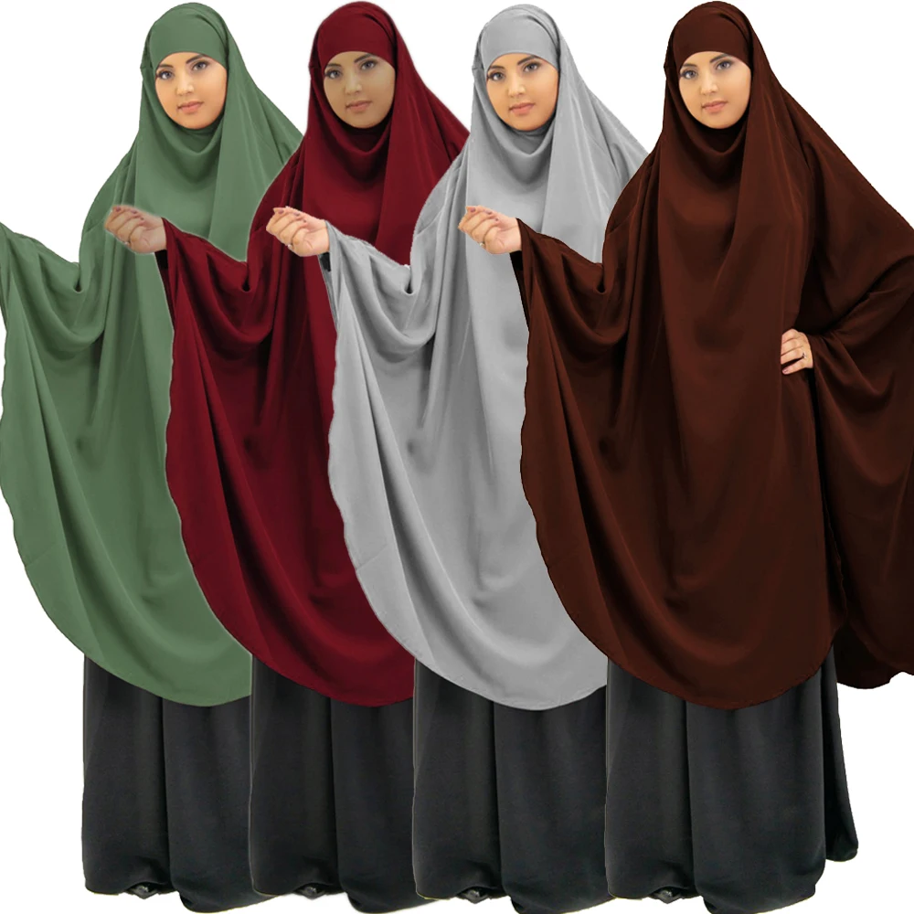 

Длинное мусульманское платье Khimar, Женская цельная молитвенная одежда, мусульманская одежда, ИД Рамадан, Паранджа, джилбаб, абайя, кафтан, Арабская одежда