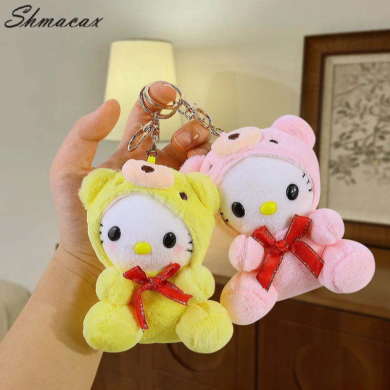 Плюшевый брелок для ключей Hello Kitty милая подвеска в виде кошки Sanrio KT от машины