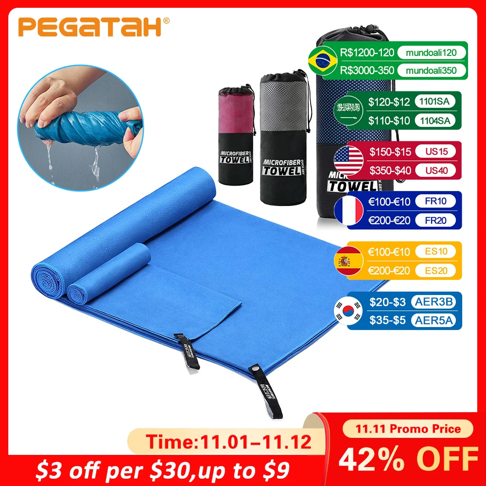 

Microfiber Towels for Travel Sport Fast Drying Super Absorbent Large Hair Towel Ultra Soft Lightweight Gym Swimming Yoga Towel