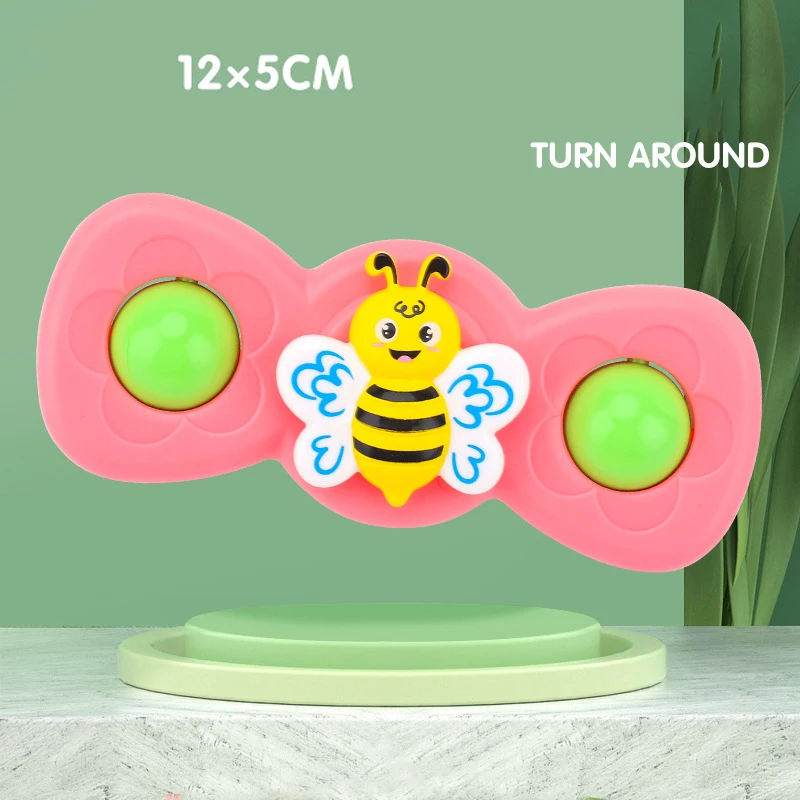 FunnyCartoon Insect Fidget Spinner Baby Toys Suction Cups Spinner Top Toy Relief Stress Educational Fingertip Toys For Kids