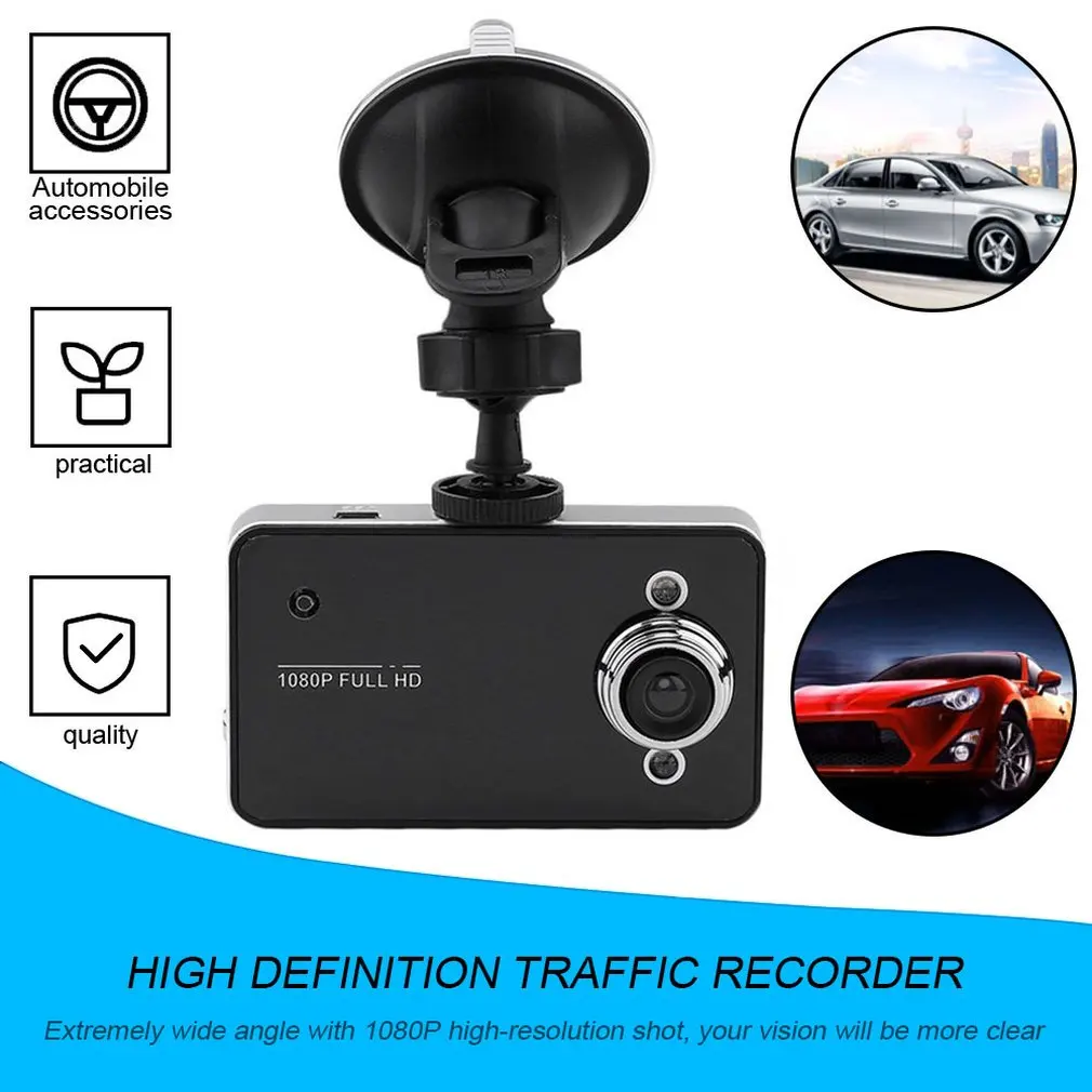 K6000 Auto Tachograph Car Camera DVR Camcorder Video Recorder 2.7 inch Full 1080P Ultra Wide Angle Night  Function