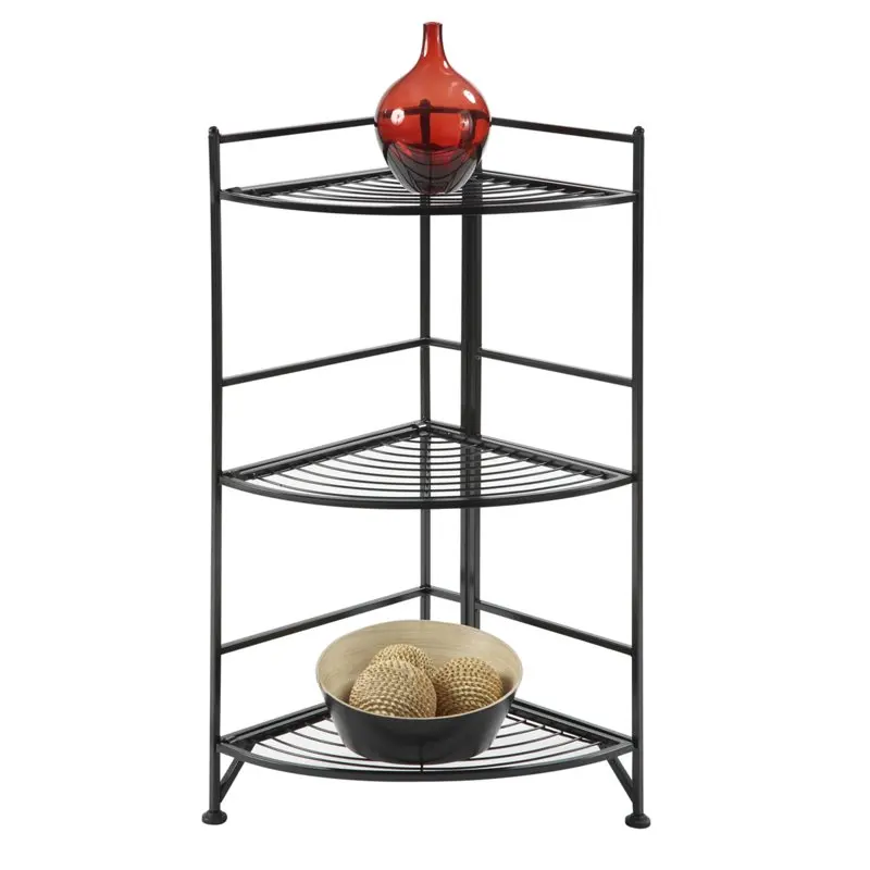

Upscale Corner Metal Folding Black Squat Rack Gym Equipment Shelf, Providing Practical and Neat Solution for Your Home Gym.
