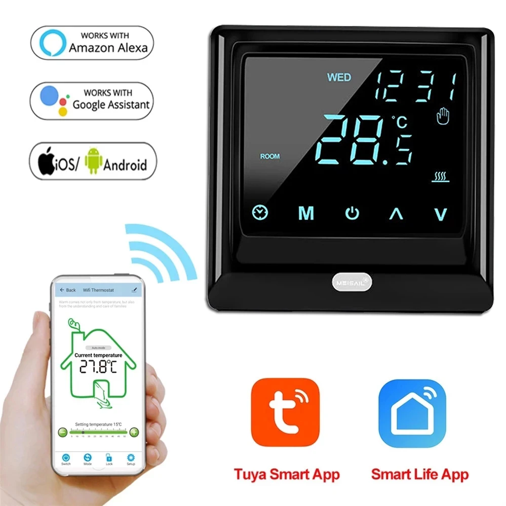 Термостат MINCO HEAT MH1824 Tuya Wi-Fi контроллер температуры для теплого пола работает с Google