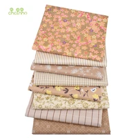 chainhoprinted twill cotton fabricpatchwork clothdiy sewing quilting materialbrown floral series8 designs3 sizecc367