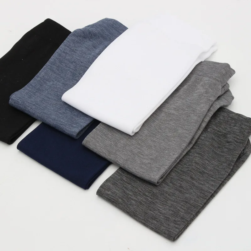10 Pairs/lot Breathable Long Socks Bamboo Fiber Socks Summer Thin Stripe Men Silk Sports Socks Mercerized Cotton Short Sock