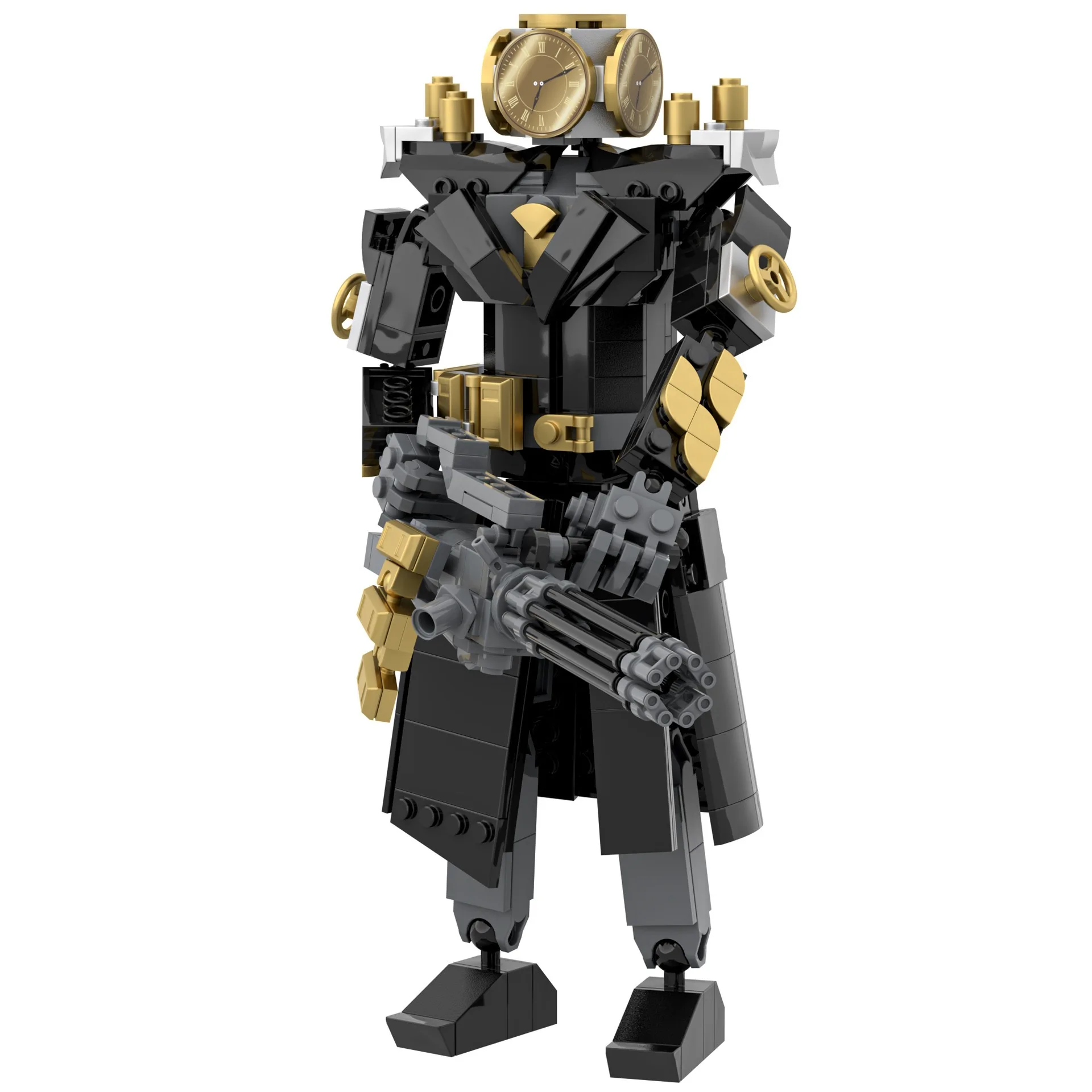 MOC Skibidi Туалет Черный Машинный Пистолет Футуристические Часы Человек Модель