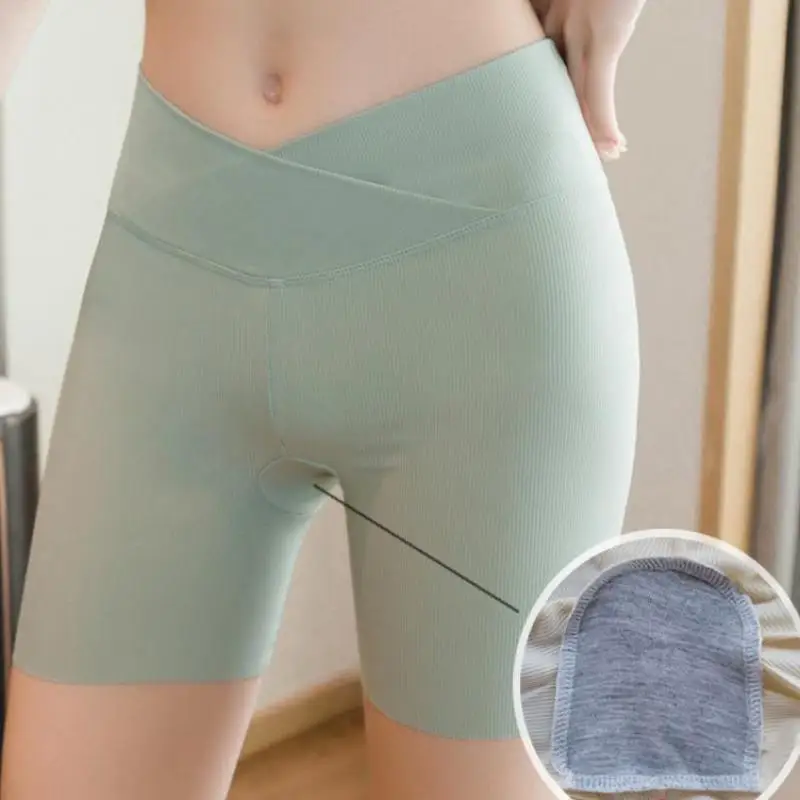 

2Pcs Summer Women Safety Shorts Ice Silk Cool High Elasticity Cotton Seamless Breathable Safety Pants Shorts Under Skirt Female