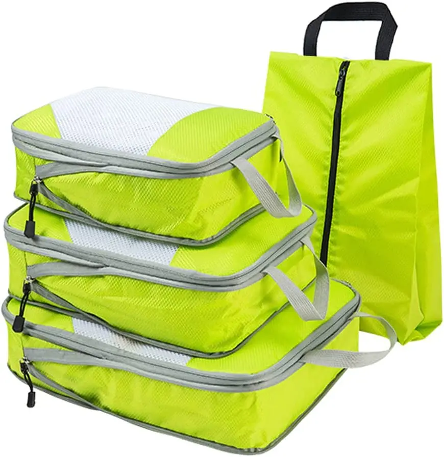 

4pcs/set Travel Storage Bag Portable Luggage Suitcase Organizer Set Extensible Packing Mesh Bags for Clothing Underwear Shoes