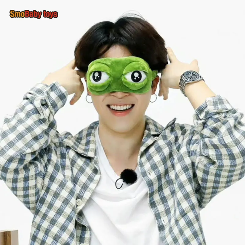 

Funny Creative Pepe the Frog Sad Frog 3D Eye Mask Cover Cartoon Plush Sleeping Mask Cute Anime Gift