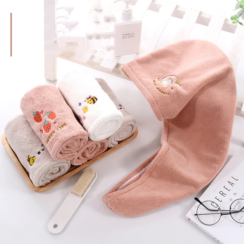 

Coral fleece Microfiber Shower Cap For Women Quick Hair Drying Bath Spa Bowknot Wrap Towel Absorbent Dry Hair Wrap Headscarf